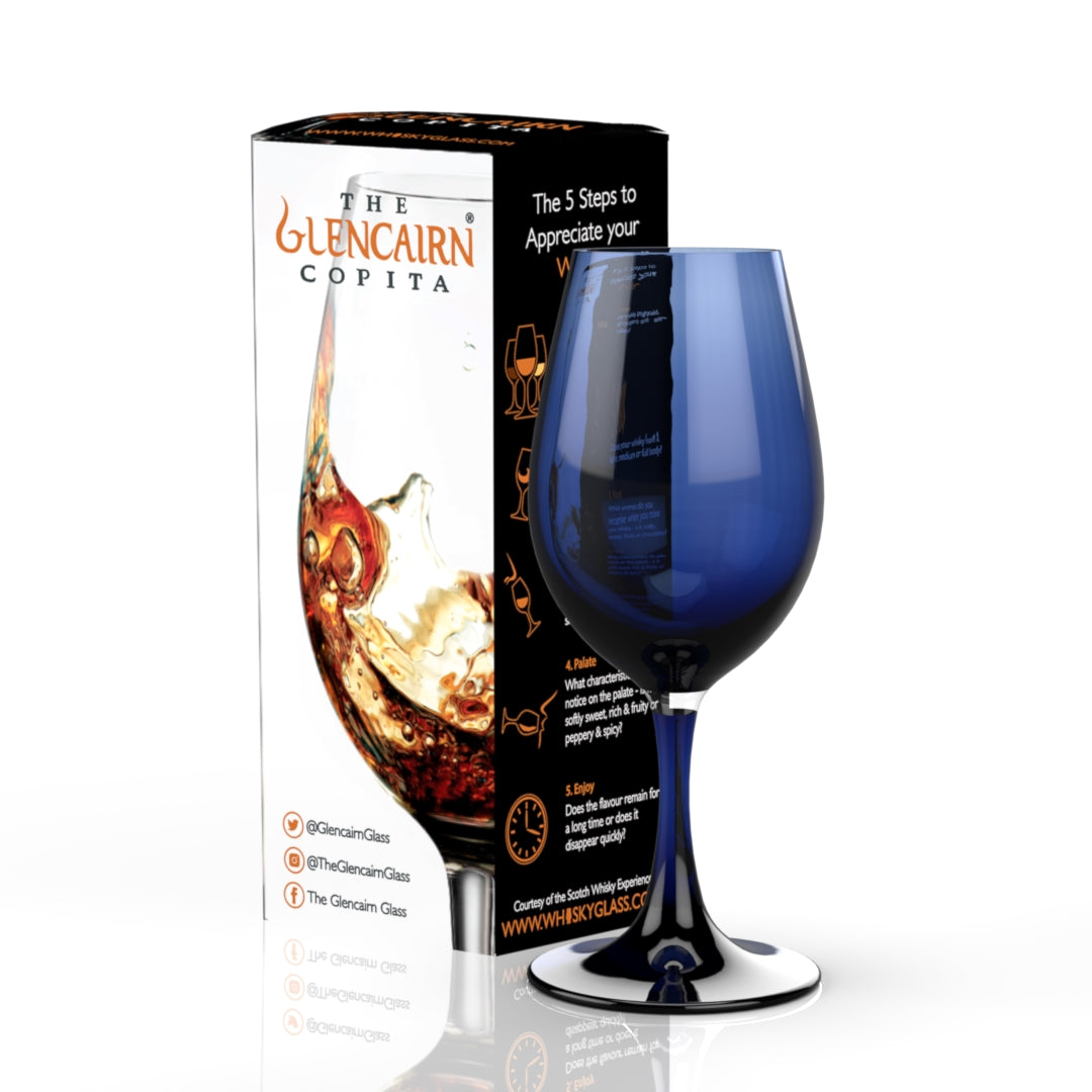 This Scottish Blue Copita has been designed for blind whisky tasting.