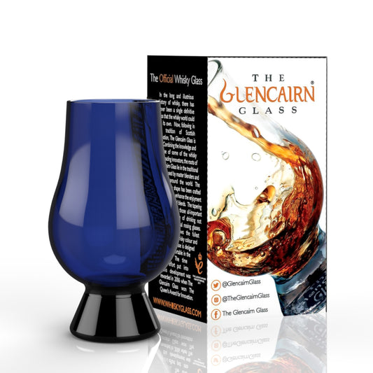 The Glencairn Whisky Glass in blue.
