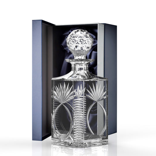 Traditionally hand cut crystal decanter.