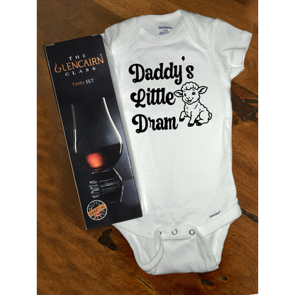 The perfect gift for the new dad - a pair of Glencairn Whisky Glasses and a baby onesie for the little dram!