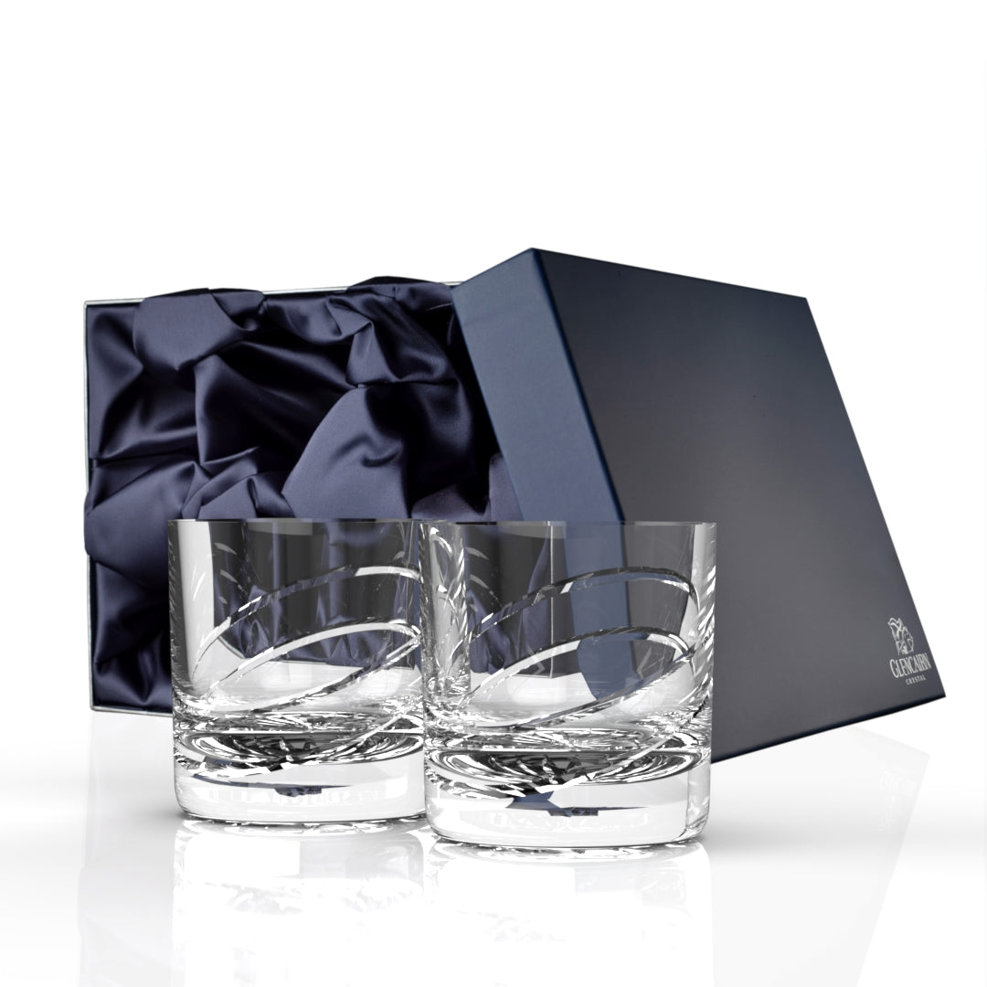Inspired by Glasgow City’s urban regeneration, the Glasgow collection features an exceptionally modern cut on traditional glassware. The tumbler glass is perfect for your favourite whisky with room for water, mixers and ice cubes. &nbsp;This pair is presented in a luxurious gift box ready to offer to the whisky enthusiast in your life.