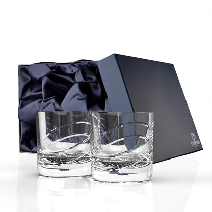 Inspired by Glasgow City’s urban regeneration, the Glasgow collection features an exceptionally modern cut on traditional glassware. The tumbler glass is perfect for your favourite whisky with room for water, mixers and ice cubes. &nbsp;This pair is presented in a luxurious gift box ready to offer to the whisky enthusiast in your life.