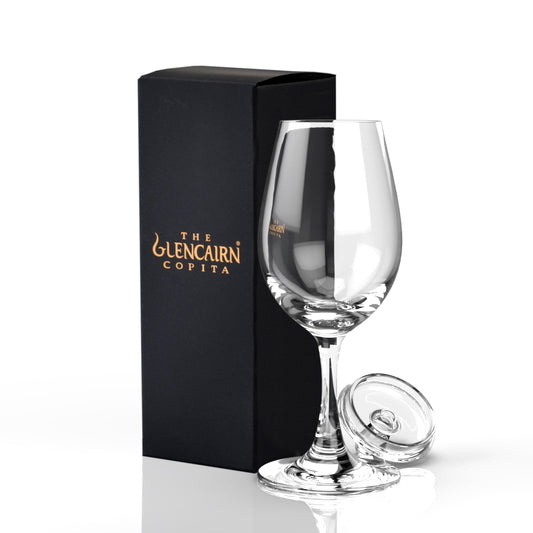 Modelled from the traditional sherry copita, manufactured with lead-free crystal and optimised for sensory analysis for the whisky enthusiast. Includes a tasting cap. Part of the Glencairn collection.