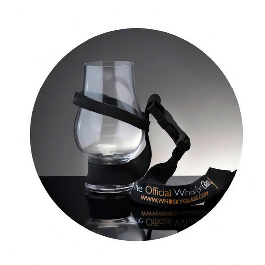 A hands-free accessory for any whisky aficionado who loves attending a whisky event. Designed to specifically hold the Glencairn Glass and the Cut Glencairn but some often use it to also hold a Glencairn Copita or a Wee Glencairn.