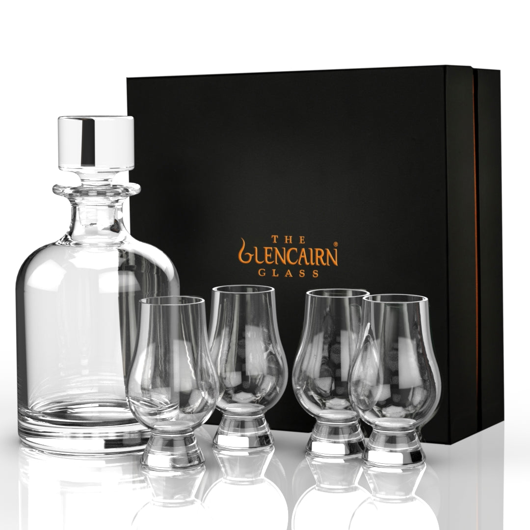 Iona decanter with 4 Glencairn whisky glasses gift set by Glencairn 