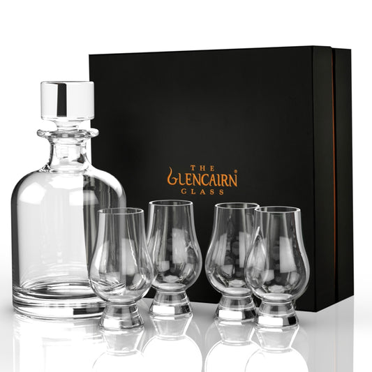 Iona decanter with 4 Glencairn whisky glasses gift set by Glencairn 