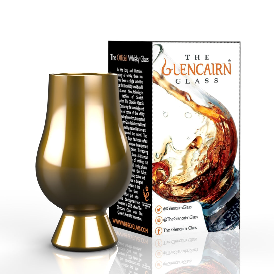 The Glencairn Whisky Glass in gold.