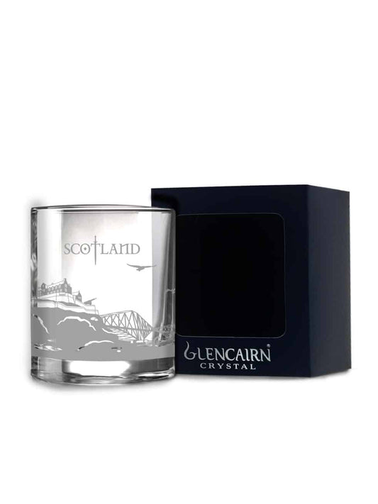 Featuring a wrap-around of Scotland imagery, this lead-free crystal tumbler can be used for any beverage from water to whisky and is supplied in a navy windowed carton, perfect for gifting.
