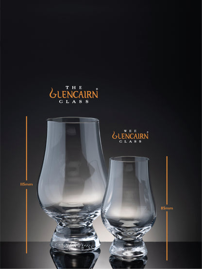 The Wee Glencairn Glass is 85 mm tall while the Glencairn Glass is 115 mm tall.
