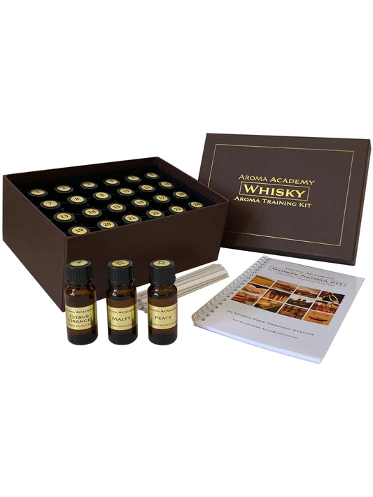 The Aroma Training Kit designed by the U.K.'s Aroma Academy will allow you develop your nosing ability for whisky.