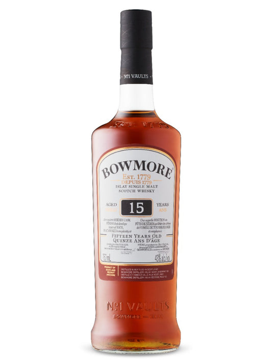 Whisky écossais single malt Bowmore 15 ans d'âge
