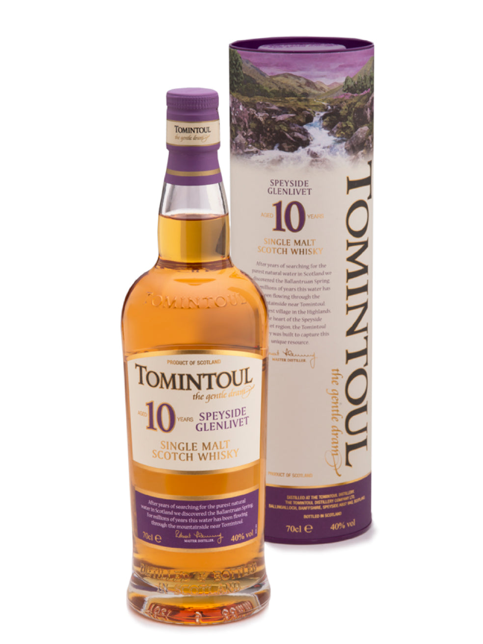 Sited in the highest village in the Highlands of Scotland, the Tomintoul distillery offers a subtle dram. Pith dark chocolate.