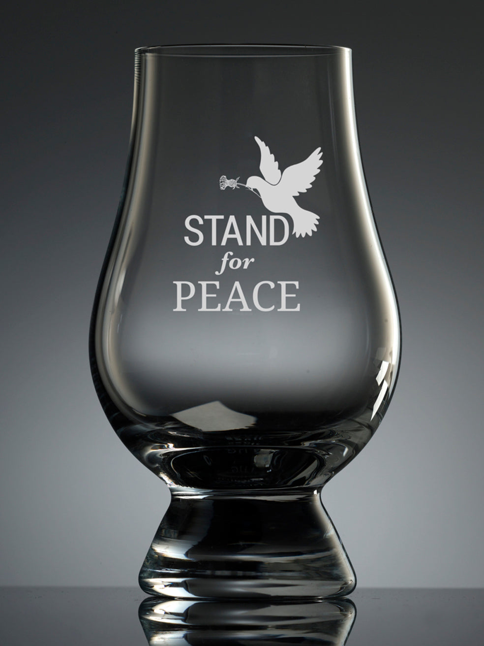 A whisky glass that gives back. All proceeds from the Glencairn Whisky Glass featuring a dove and the words "Stand for Peace" will be donated to the Red Cross' Ukrainian Humanitarian Crisis Appeal.